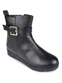 ROCIA - Regal By Black Women Solid Buckled Flat Boots