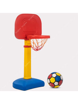 BAYBEE - Red Plastic Basketball with Basketball Net