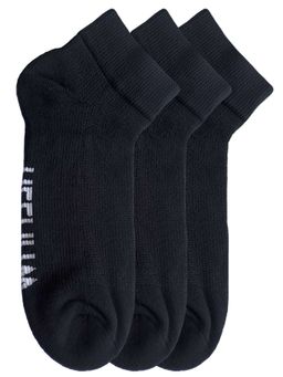 Heelium - Bamboo Quarter Ankle Socks for Men, UK7-11, 3 Pairs, Black
