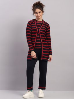 Monte Carlo - Women Navy Blue Stripes Top and Pant