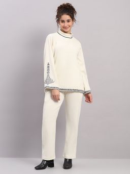 Monte Carlo - Women Cream Embroidery Co-Ord Set