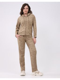 Monte Carlo - Women Beige Textured Hoodie and Pant