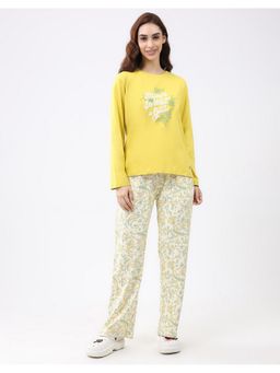 Monte Carlo - Women Floral Yellow T-Shirt and Pant