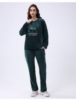 Monte Carlo - Women Graphic Print Green T-Shirt and Pant