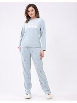 Monte Carlo - Women Printed Blue T-Shirt and Pant