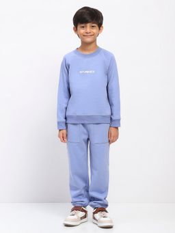 Spunkies - Boys Fleece Blue Solid Co-Ord Set
