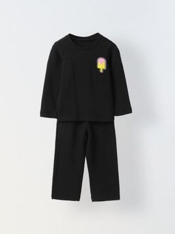 Spunkies - Boys Textured Black Co-Ord Set