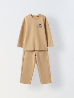 Spunkies - Boys Textured Beige Co-Ord Set