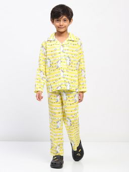 Spunkies - Boys Yellow Printed Co-Ord Set