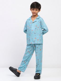 Spunkies - Boys Blue Printed Co-Ord Set