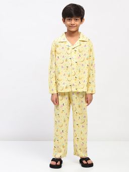 Spunkies - Boys Yellow Printed Co-Ord Set