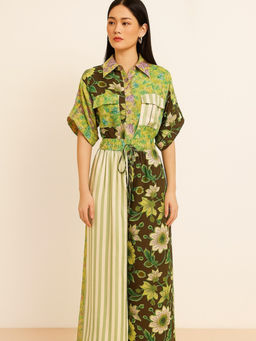 Trenbee - Women Floral Print Shirt and Skirt