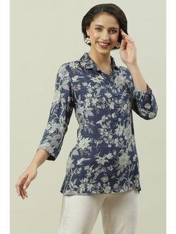 Biba - Blue Printed Shirt
