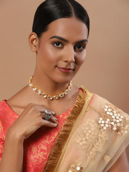 Ruby Raang Studio - Nai Fiza Handcrafted Pearl Kundan Choker