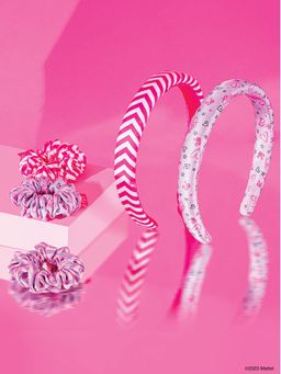 Hair Drama Co. - Barbie Everyday Basics Gift Box with 2 Satin Puff Hair Bands & 3 Satin Scrunchies