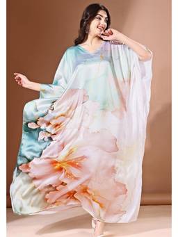 LABEL AARNA - Pink Pastel Dream Soft Satin Kaftan Dress