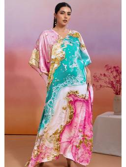 LABEL AARNA - Sorbet Shell Soft Satin Kaftan Dress