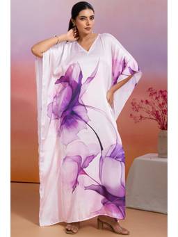 LABEL AARNA - Lavender Haze Soft Satin Kaftan Dress