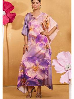 LABEL AARNA - Lavender Muse Soft Satin Kaftan Dress