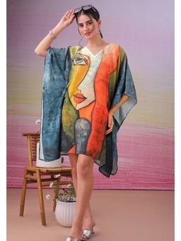 LABEL AARNA - Visage Muse Muslin Cotton Short Kaftan Dress