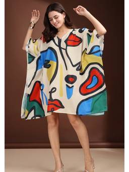LABEL AARNA - Whimsy Muslin Cotton Short Kaftan Dress