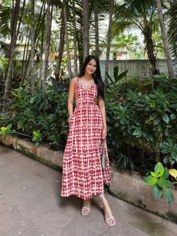 Kaira By Nikita - Red Batik Cami Dress