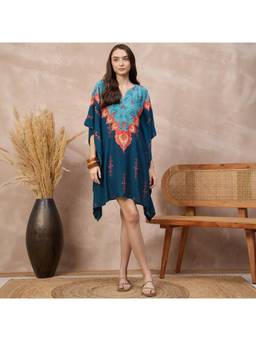 First Resort by Ramola Bachchan - Blue Paisley Crown Kaftan