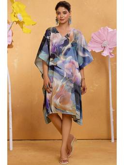 LABEL AARNA - Dreamland Soft Satin Short Kaftan Dress