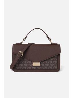 Van Heusen - Women Brown Text Printed Sling Bag