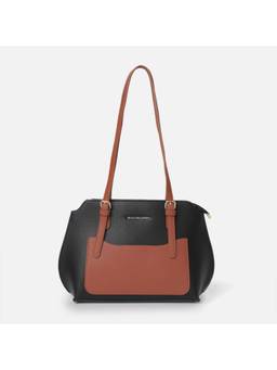 Van Heusen - Women Black-Tan Colorblock Shoulder Bag