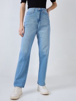 Spykar - Women Blue Straight Fit High Rise Jeans -Bella