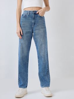 Spykar - Women Blue Straight Fit High Rise Jeans -Bella