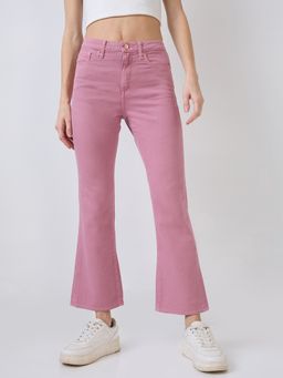 Spykar - Women Pink Boot Cut Fit High Rise Jeans -Elissa
