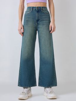 Spykar - Women Blue Wide Leg High Rise Jeans -Bella-Wide