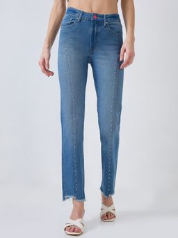 Spykar - Women Blue Slim Straight Mid Rise Casual Jeans