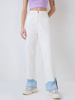 Spykar - Women White Straight Fit High Rise Casual Jeans