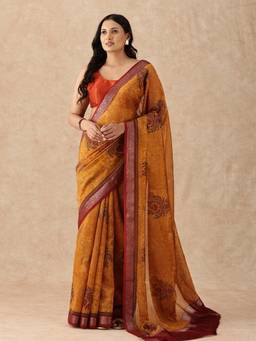 Taashi - The Amber Ochre Echoes Saree