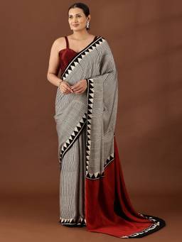 Taashi - Monochrome Horizon Saree