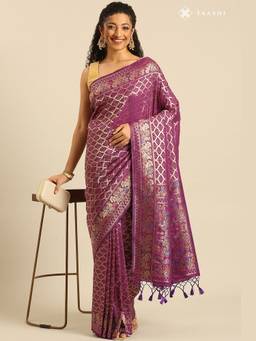 Taashi - Plum Aangan Saree