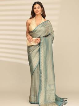 Taashi - Contours of Muted Ash Variant 2 Saree