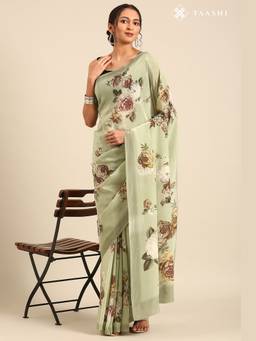 Taashi - Echoes in Olive Saree