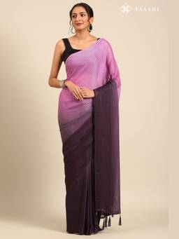 Taashi - Multi-Color & Multi-Color Contemporary Woven Chiffon Saree