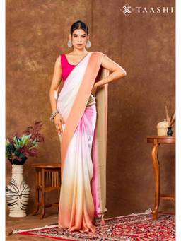 Taashi - The Peach and Pearl Horizon Saree