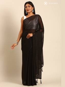 Taashi - Obsidian Lux Saree