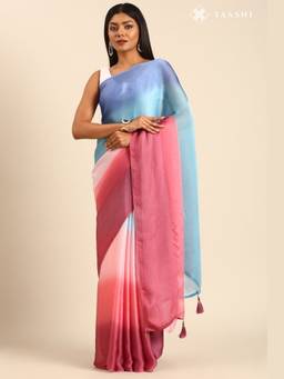 Taashi - The Azure and Rose Dawn Saree