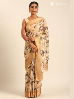 Taashi - English Rose Ivory Saree