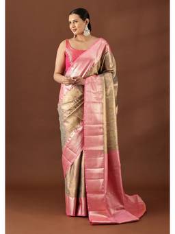 Taashi - Pastel Green Silk Korvai Tissue Kanjivaram Weave Saree