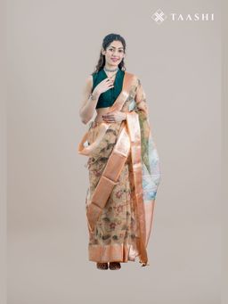 Taashi - Sepia Petal Bound Saree
