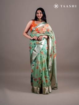 Taashi - The Jade Canopy Saree