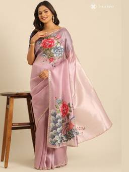 Taashi - Gilded Ivory Peacock Majesty Saree